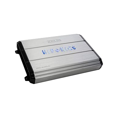 Hifonics ZXX-2400.1D Zeus Mono Channel Car Audio Amplifier (Silver) Class D Amp, 2400-Watt, Aluminum Heat Sink, Variable Electronic Crossover, Illuminated Logo, Bass Remote Included, 1 Ohm Stable