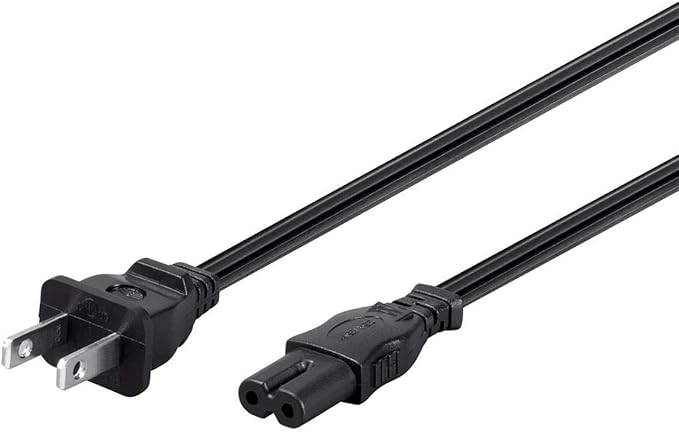 Monoprice AC Power Cord Cable - 3 Feet Without Polarized | 18AWG, 10A (NEMA 1-15P to IEC-320-C7) Black