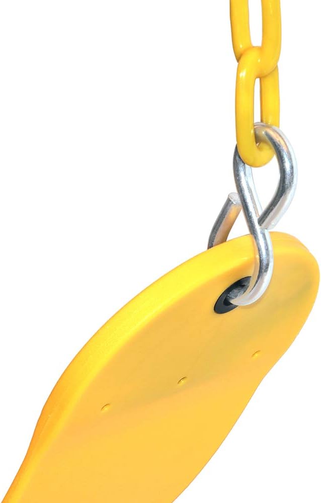 66" Heavy Duty Swing Seat Chain Plastic Coated Seat Replacement Outdoor Swing Set Accessories (Yellow)