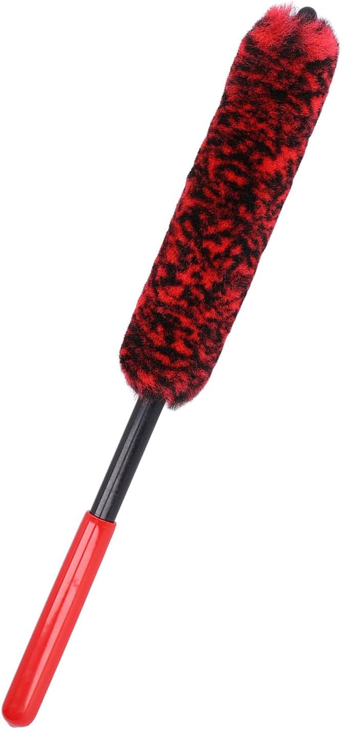 Universal Long Handle Wheel Brush, Professional Car Wheel Hub Cleanings Brush Detailing Brush and Stiff Tire Brush for Wheels, Rims, Exhaust Tips