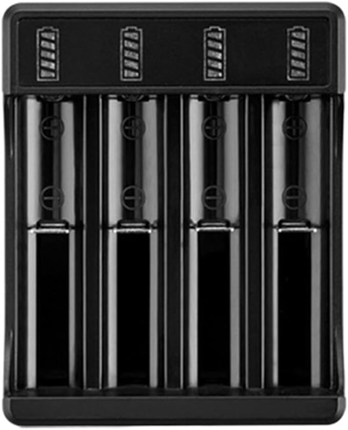 Fast Charger with Type Cable 4.2V Lithium Battery 4 Slot Strong Light Flashlight Intelligent Charge for 14500 26650 18650(4 Slot with Cable)