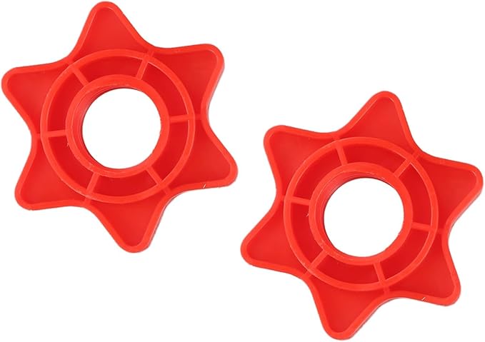 Pack Of 2 Dumbbell Collars Hex Nut Anti-Slip Collars Weight Check Nut Barbell Bar Clips For 1 Inch Standard Weight Lifting Barbells(Red)
