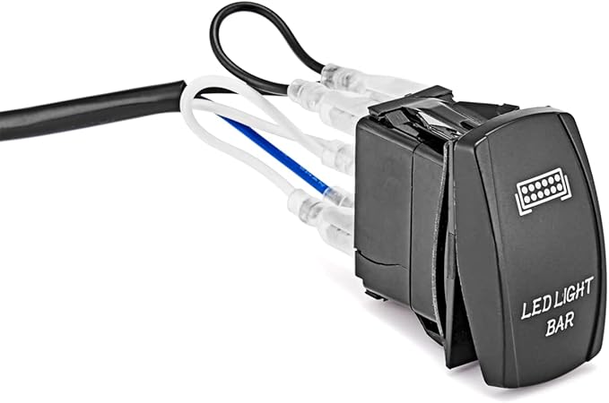 Mofun Universal 1 Lead LED Light Bar Wiring Harness Kit Rocker Switch 40A 12V On Off Power Relay Blade Fuse Compatible with Off Road Boat Truck