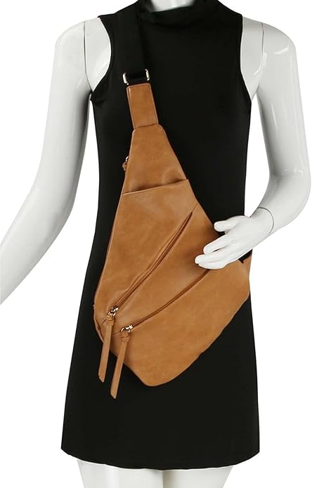 Handbag Republic Fashion Sling Bag Crossbody Vegan Leather Daypack Men Women by Metro Muse (Coffee)