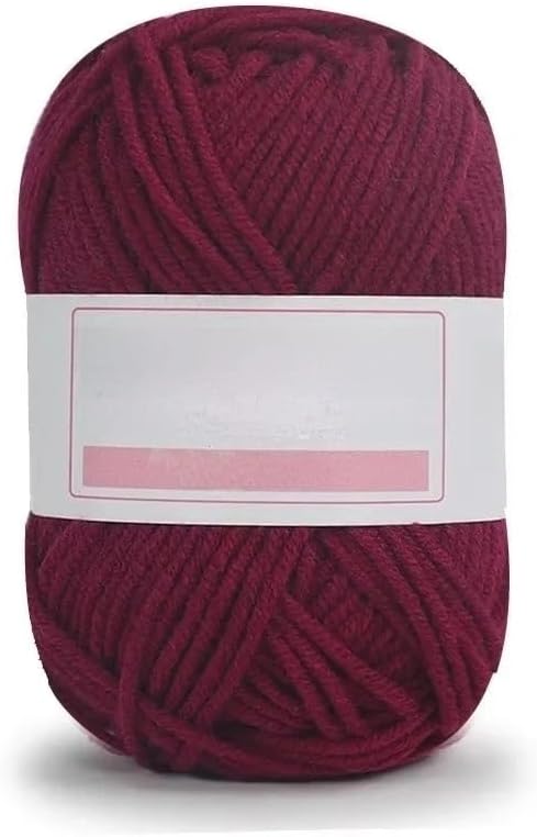 4-Ply Milk Cotton Yarn for DIY Crochet & Knitting – Perfect for Dolls, Blankets, Clothes, Hats, and Booties (5, 71 Burgundy)