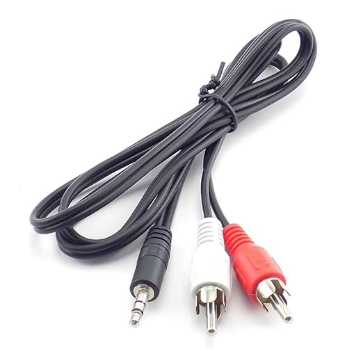 FENG GUO 1M 3.5mm Male Stereo to 2 R/CA Connector Audio AV Adapter Cables for TV DVD MP3/MP4 Extension Cord Conversion Line