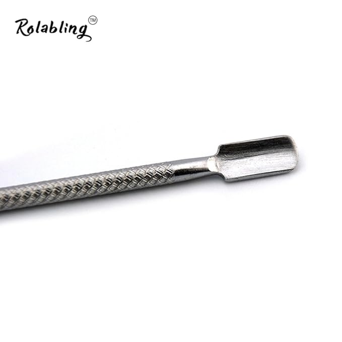 Nail Cuticle Pusher and Spoon Cleaner Professional Stainless Steel Double Ended Cuticle Remover Nail Cutter Manicure Pedicure Nail Care Tool (size-1)
