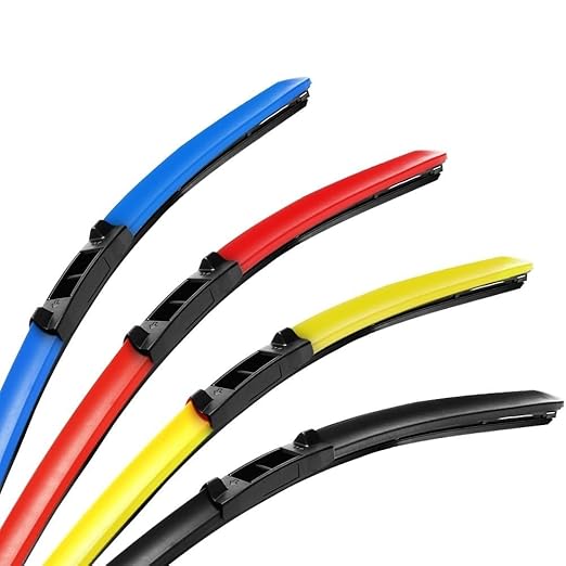 Car Wiper Colorful Hybrid Wiper BladeFit for BMW I8 Roadster I12 I15 2014 2015 2016 2017 2018 2019 2020 Car Exterior Replacement Parts Automotive Windshield Wipers(Black-Red,I8 (i12) 2014-2020)