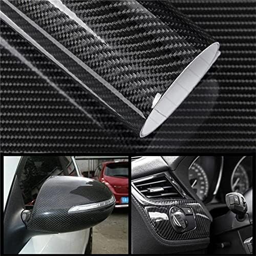 RockRose 7D Super Glossy Black Carbon Fiber Vinyl Wrap - Anti-Wrinkle, Air Release Automotive Wrap - DIY Decals Self Adhesive Car Sticker for InteriorExterior - Size 2FT x 5FT