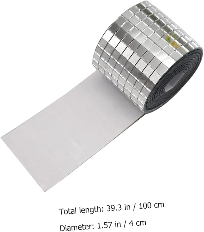 2 Rolls Self Adhesive Mirror Mosaic Decals of Decorative Craft Tiles for Projects Easy to Peel and Stick Durable for Walls Glass and Smooth Surfaces