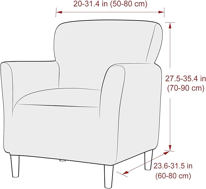 LiveGo Stretch Mid Century Modern Armchair Slipcover 1-Piece Solid Accent Chair Covers with Arms Soft Chair Slipcovers for Living Room Furniture Protector Office Reception