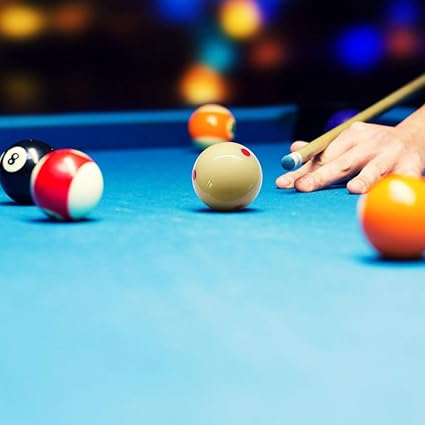 Lixada Billiards 2-14" Regulation Size BilliardPool Ball - Pro Cup Cue Ball with 6 RedBlue Dots, White