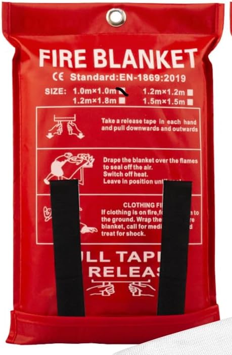 Fire Blanket, 1M x 1M (39.37in x 39.37in), EN-1869:2019 Standard