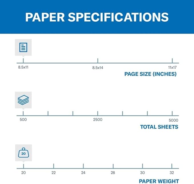 Hammermill Colored Paper, 20 lb Blue Printer Paper, 8.5 x 11-1 Ream (500 Sheets) - Made in the USA, Pastel Paper, 103309R