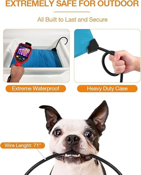 Outdoor Pet Heating Pad for Dog Cat, Extremely Waterproof Heated Cat Bed Mat with 5 Timers 6 Temp Adjustable, Heater Warming Blanket for Dog Cat House Whelping Box