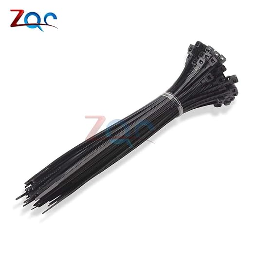 100Pcs 2.5200mm Self Locking Nylon Cable Ties 8 inch Plastic Zip Tie 18 lbs Black Wire Binding wrap Straps UL Certified 2.5X200