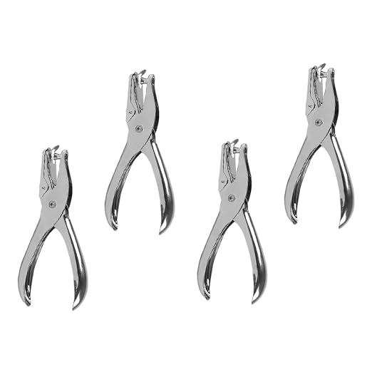 Operitacx 6pcs Ergonomic Handheld Hole Punchers Multifunctional Punching Tool for Cardboard Crafts for Document Binding Scrapbooks and Photo