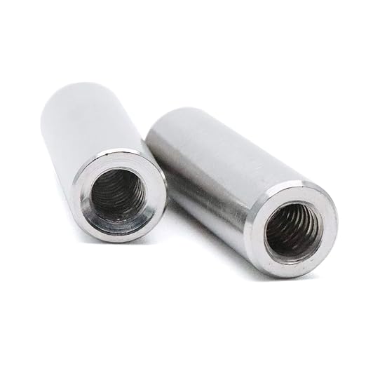 Xiaoyztan 5Pcs M6 Thread Round Coupling Nut Stainless Steel Sleeve Stud Nut Connecting Hardwares 30mm Height