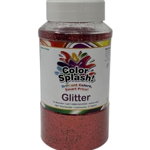 S&S Worldwide Color Splash Glitter, Red, 1lb. Shaker Top