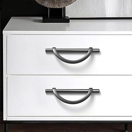 Light Luxury Cabinet Cupboard Pulls Half Moon Wardrobe Handle Bedroom Kitchen Drawer Door Pulls Simple Design Cabinet Pulls Antique and Knobs, Gold