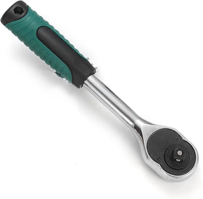 Quick Release Ratchet Wrench, CRV 38 24 Tooth Ergonomic Rubber Handle Auto Repair Tool