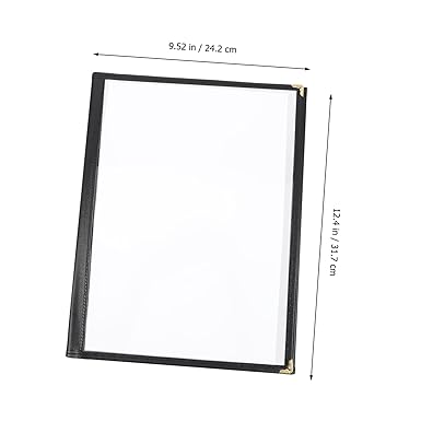PartyKindom 1pc Menu Clear PVC Binder Cover Hard Hat Chin Strap Leather Binder Pie Storage Container with Lid Rotating Tea Pot Leather File Folder Recipe Binders Order Book Pu Personality A4