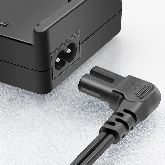 AC power cord for Samsung TV 24, 32, 43, 49, 50, 55, 55, 70, 60, 65, 75, 90 inches, 90 degree angle, C7 power cable compatible with LG TV 24, 28, 32, 40, 43