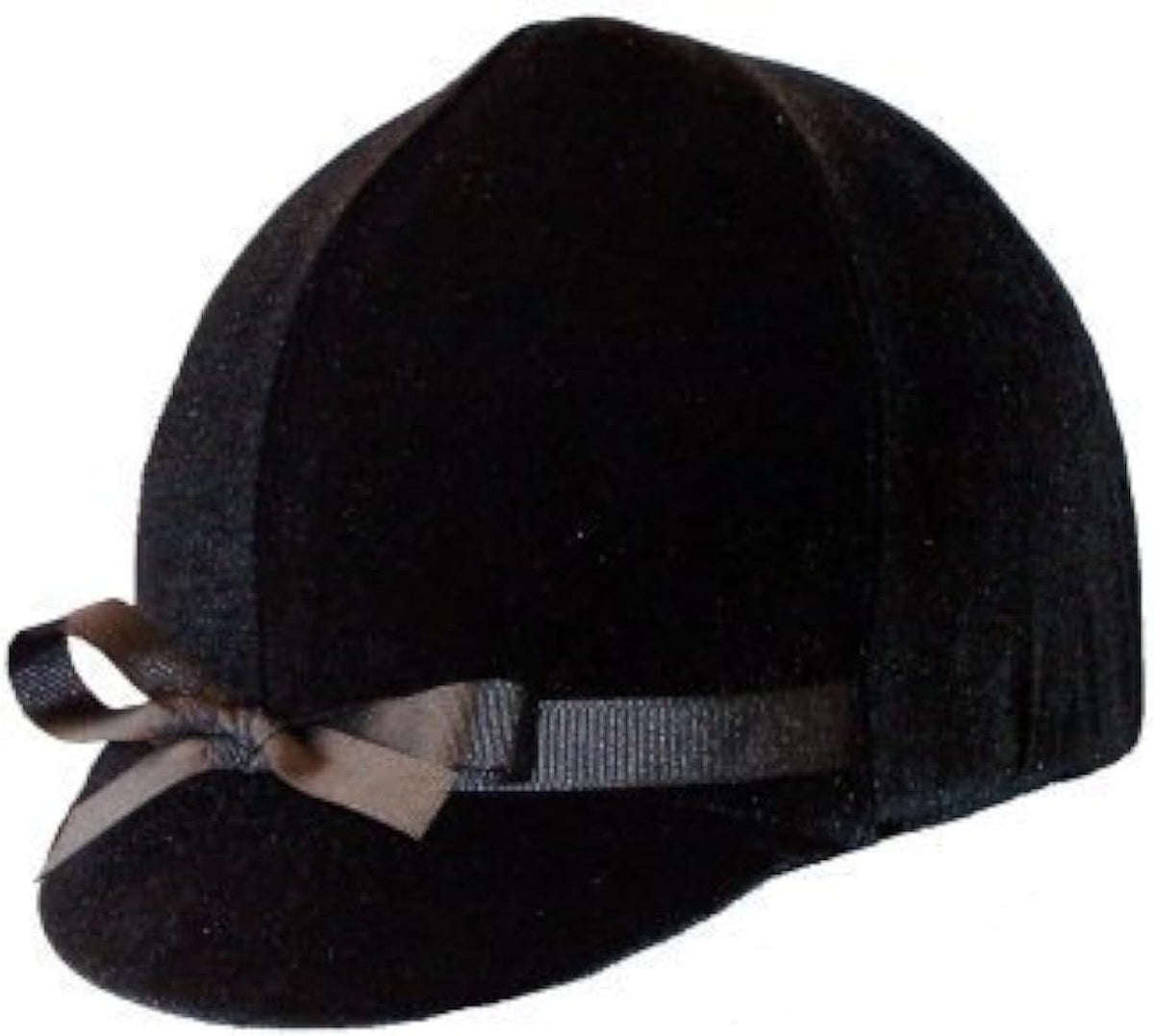 Black Velvet Equestrian Helmet Cover - Stretch Riding Accessory for English Helmets