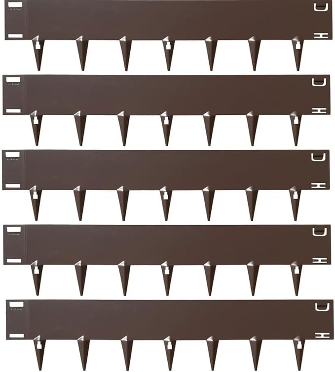 Lawn Edging Flexible Decorative Steel Garden Lawn Edging with 6" face Height 5X 3.28', 16.25 Linear Feet (Brown, 6")