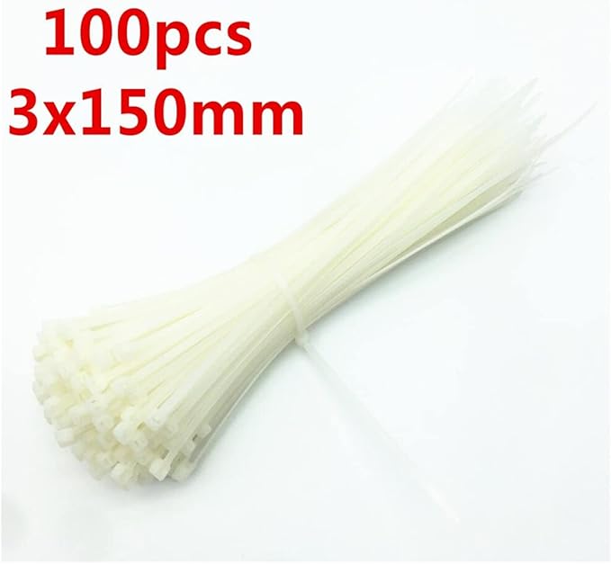 100PCS 3 X 6080100120150200mm White Black Milk Cable Wire Zip Ties Self Locking Nylon Cable Tie (Color : Black, Size : 3 x 150mm)