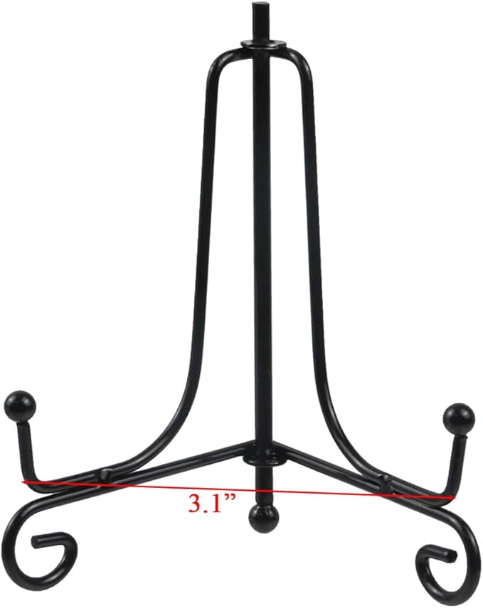 Xiaoyztan Plate Display Easel Universal Iron Wire Stand Holder For Picture Frame Photos Cllectibles Teabrick Decors 4 IN Height 5 Pcs