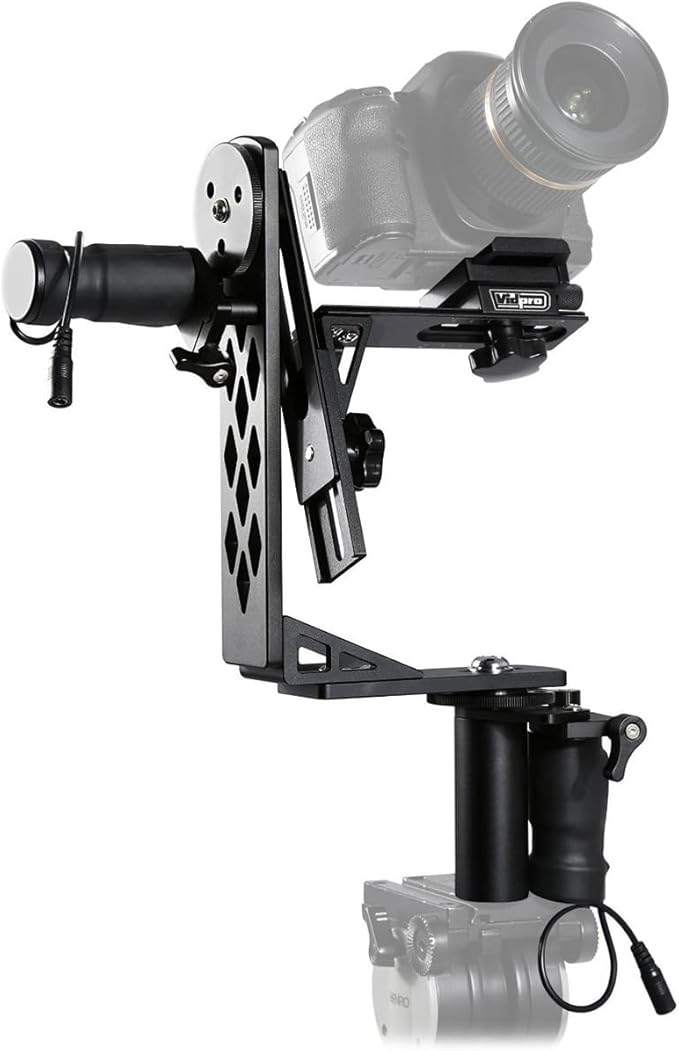 Vidpro MH-430 Motorized Pan & Tilt Gimbal Head - Complete Set Includes Joystick Cables Adapter and Carrying Case - Remote Control Pan Tilt and Rotate DLSR Camcorder Video Equipment Compatible