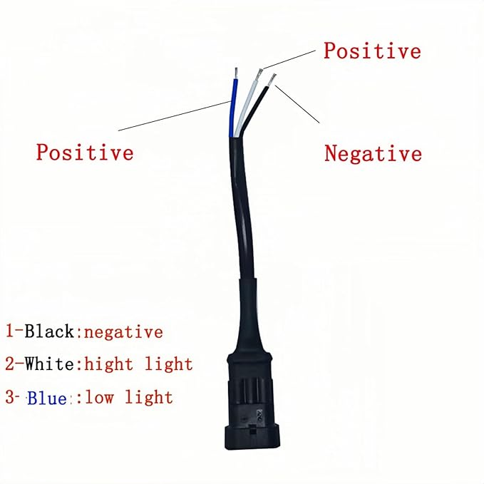 LINJIE Motorcycle Double ColorHigh Low Beam Wiring Harness Kit 12V Relay Double Color Spot Lights Wiring On Off Waterproof Switch Motorcycle High Low Beam Wiring Kit (5.75ft), Black