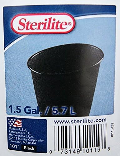 STERILITE Black 10119012 1.5GAL Wastebasket, 1.5 Gallon