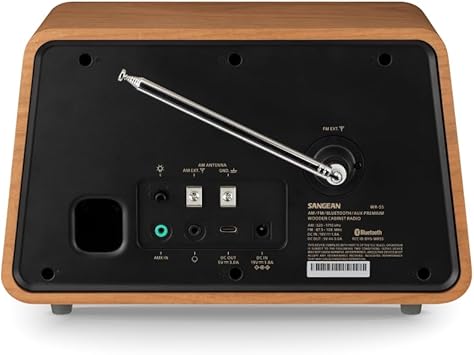 Sangean WR-55 AM/FM/Bluetooth/AUX Premium Analog Wooden Cabinet Radio 50th Anniversary Edition