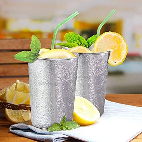 6 Pack 8 oz Stainless Steel Kids Cups, Children's Pint Cups, Stackable Metal Cups, Shatterproof Drinking Glasses