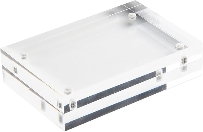 Acrylic Sign Holder, Acrylic Magnetic Poster Double-Sided Display Stand For Countertops, Acrylic Stands For Display In Offices, Restaurants, And Events(5.5 x 8.2cm)