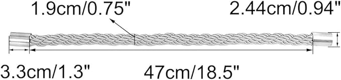 uxcell 2 Pack Magnetic Curtain Tiebacks 21.7 Inch Curtain Holdbacks Window TieBack Clips Decorative Rope Curtain Holdback Holder Gray