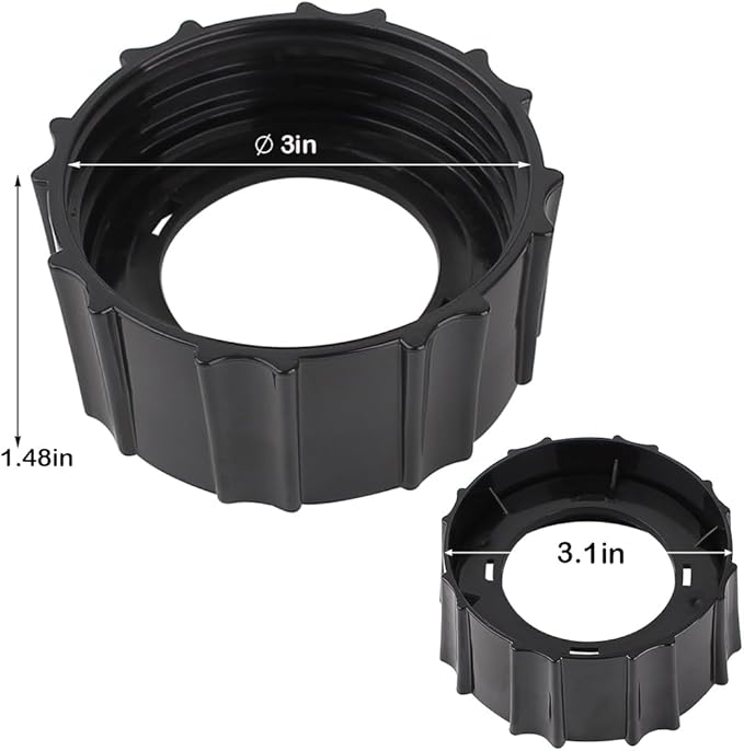 Replacement Parts 5-Cup Glass Jar with Base Collar Ring and Blade,Compatible with BLACK&DECKER 10-Speed Blender BL2010BP/BL2020