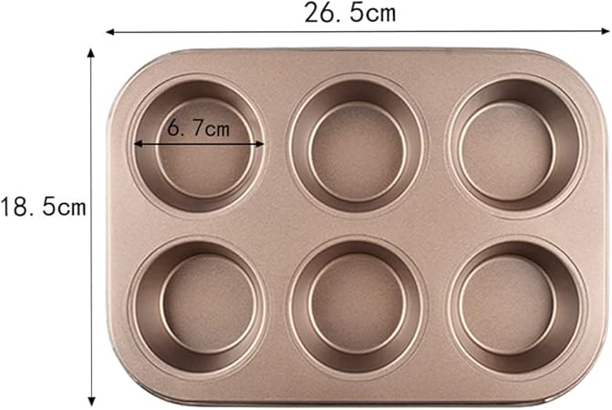 Mini Bund Cake Pan, 6-Cavity Fluted Tube Cake Pan Brownie Bowl Pan Small Round Cake Mold Shortcake Pan for Fall Baking Thanksgiving Bavarois Carbon Steel Cake Pan, Gold
