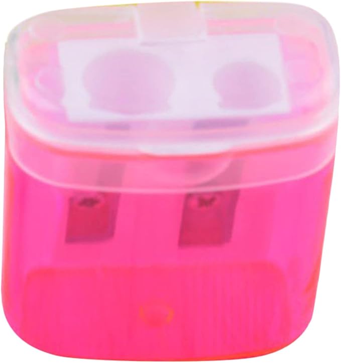 Two Hole Pencil Sharpener Rotating Planer for Students Smooth Stationery Tool with Ergonomic Design (One Size)