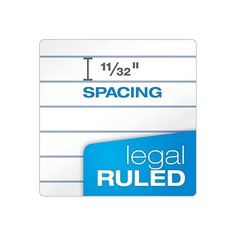 TOPS 75330 "The Legal Pad" Ruled Pads, LegalWide, 8 12 x 11 34, White, 50 Sheets