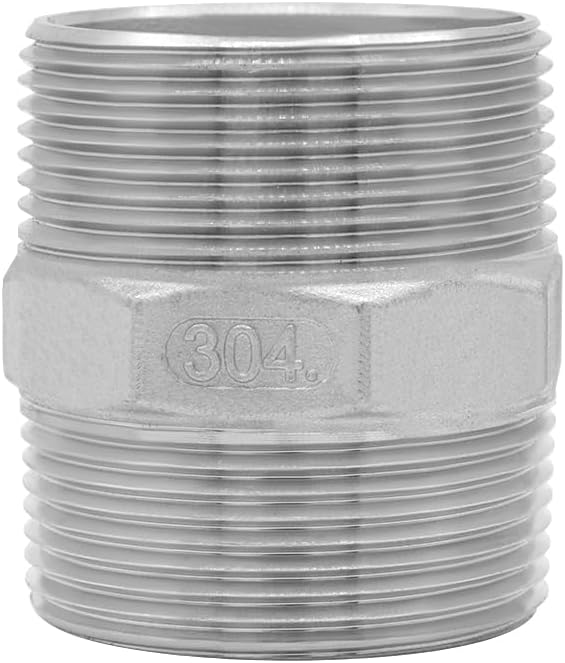 Beduan 1.5" Male NPT Nipple Hex 304 Stainless Steel Pipe Fitting (Pack of 1)