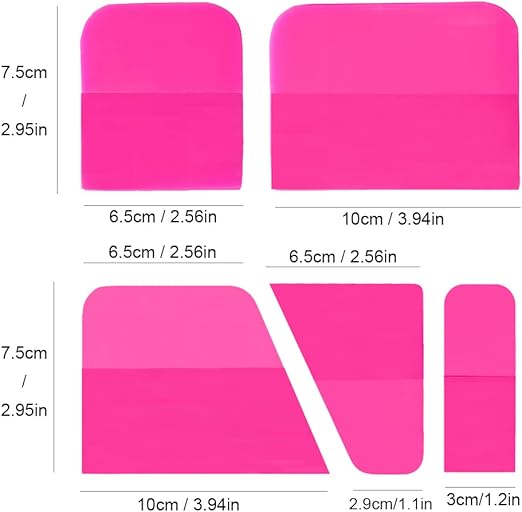 PPF Squeegee Window Tint Tools Window Edge Trimming Scarper for Curved Surfaces Auto Car Paint Protection Film Install Tool (Pink)