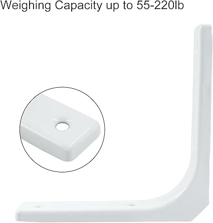 2 Pack White Wall Shelf Bracket 4 Inch Shelf Bracket, Heavy Duty Shelf Support Decor Shelf Bracket