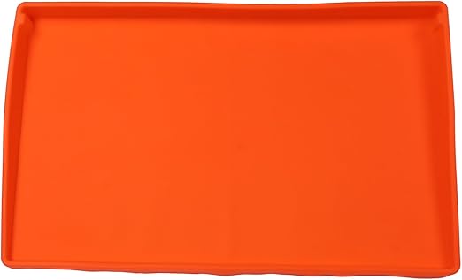 Orange Silicone Griddle Mat Heat Resistant Outdoor BBQ Protective Cover Mat with Foldable Design for Portable Use (43x26x4cm/16.9x10.2x1.6in)
