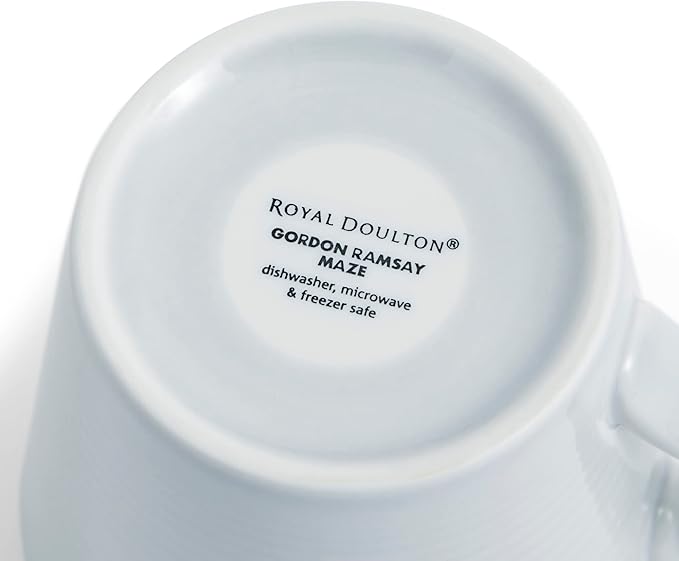 Royal Doulton Exclusively for Gordon Ramsay Maze Light Grey Mug, Set of 4, 13.5 oz