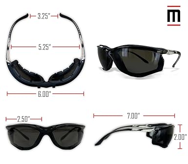 MAGID Gemstone Onyx Foam Lined Safety Glasses, Z87 Safety Glasses, Z87 Sunglasses For Men and Women (Gray Lens)