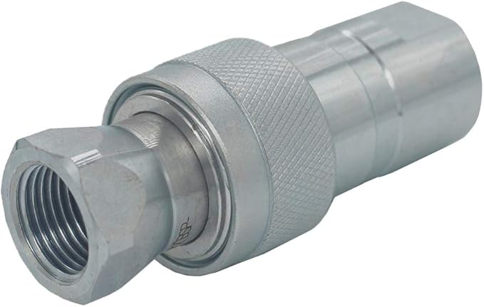 1-Set 14'' Ag ISO5675 Carbon Steel Hydraulic Quick Disconnect CouplingCoupler Poppet Valve,Pioneer Type, Set wDust Cap