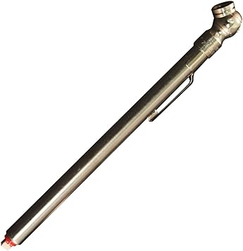 Milton S-925 Pencil Tire Pressure Gauge for Trucks, RVs Bicycle Tires, Single Head Chuck with Built-in Deflator Valve, Durable Plated Brass, Pressure Measured in PSI kPa